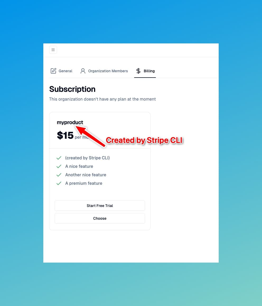 Stripe Products in Nextbase